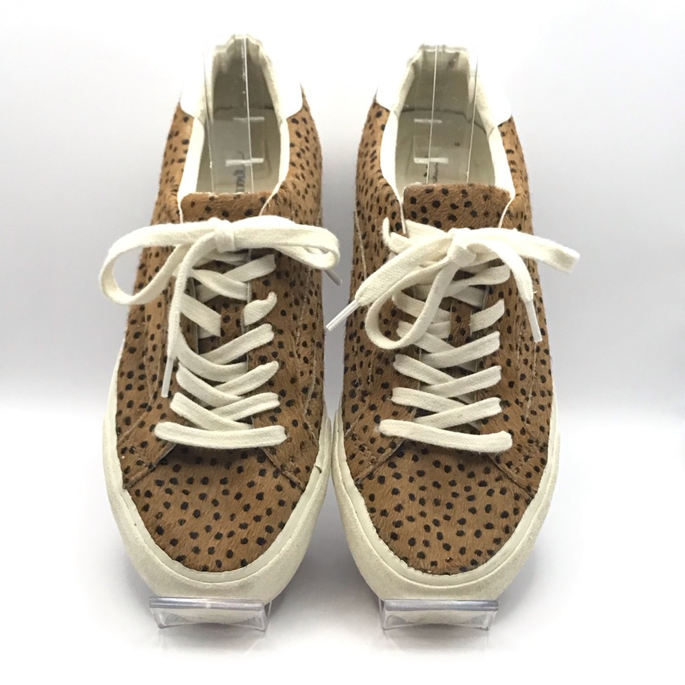 Madewell real fur-calf hair sneakers. Brown/gold. Size 6.5 (ii)
